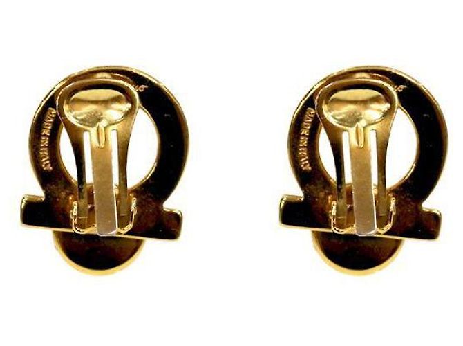 Salvatore Ferragamo Pendientes de oro Gancini perla Ferragamo - vista 3
