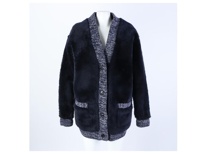 Maglione reversibile in shearling Marni Blu - vista 5