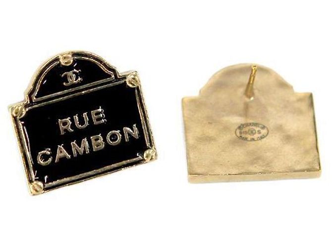 Chanel Pendientes de esmalte Le Cambon negros - vista 4