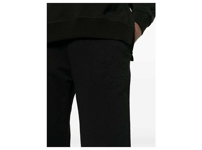 Moncler Calças de algodão com patch de logo Preto - vista 5