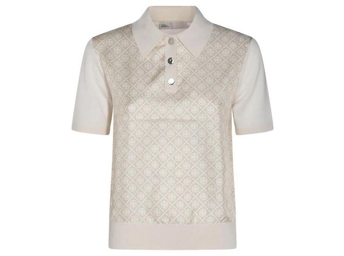 Tory Burch Polo de seda con frente Blanco - vista 4