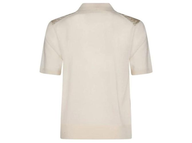 Tory Burch Polo de seda con frente Blanco - vista 5