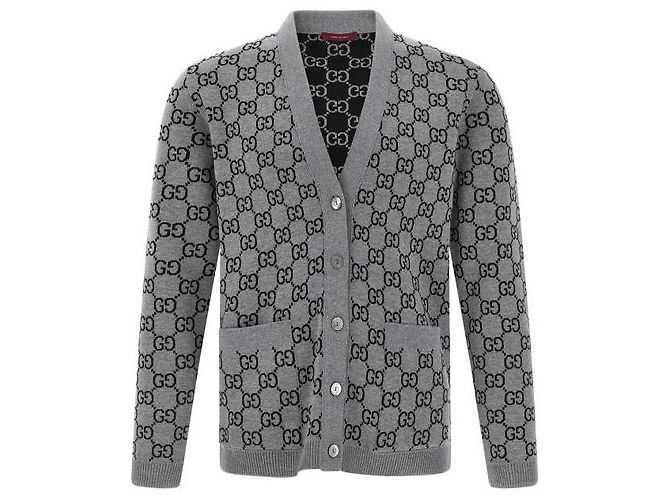 Gucci Reversibler GG Woll-Jacquard-Cardigan - Ansicht 4