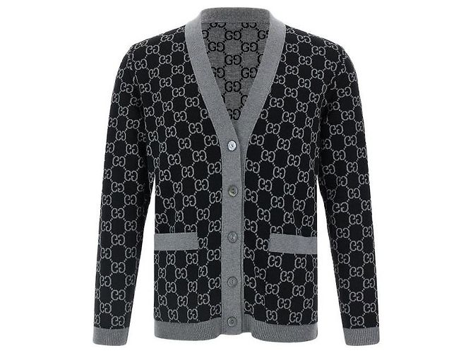 Gucci Reversibler GG Woll-Jacquard-Cardigan - Ansicht 5