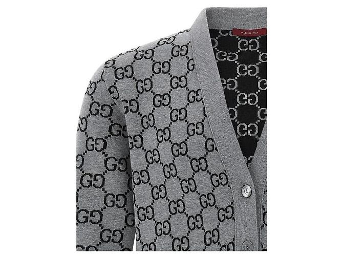 Gucci Reversibler GG Woll-Jacquard-Cardigan - Ansicht 7