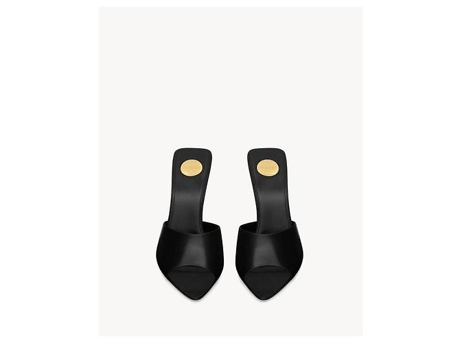 Saint Laurent Mule ROMY en cuir lisse AACSQ Noir - vue 4