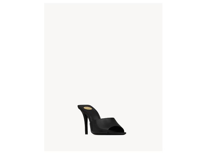 Saint Laurent Mule ROMY en cuir lisse AACSQ Noir - vue 6