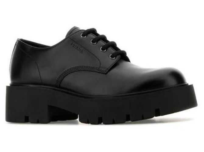 Prada Scarpe Derby in pelle spazzolata Nero - vista 5