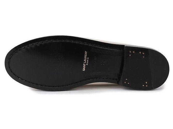 Saint Laurent Mocasines Monogram Blanco - vista 7