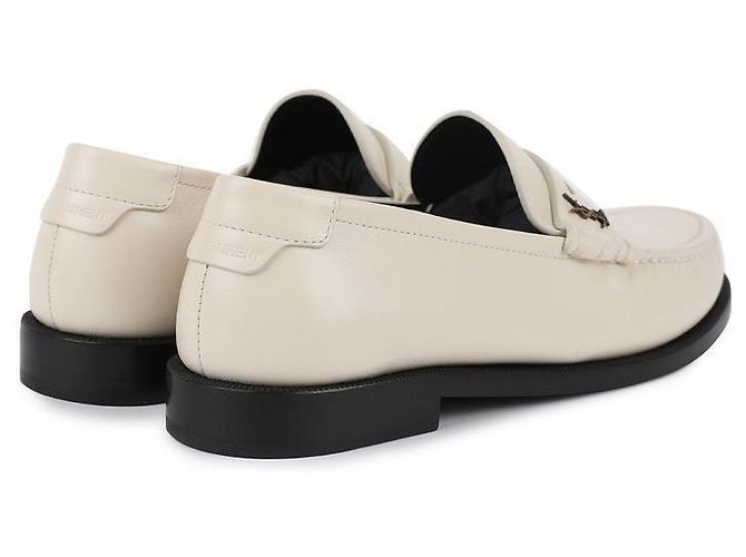 Saint Laurent Mocasines Monogram Blanco - vista 8