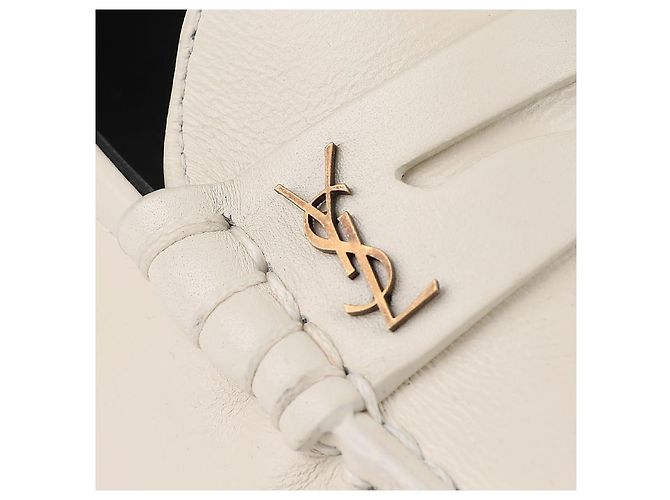 Saint Laurent Mocasines Monogram Blanco - vista 9