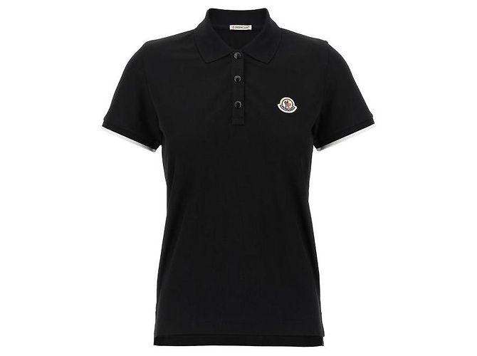 Moncler Polo aus Baumwoll-Piqué mit Logo-Patch Schwarz - Ansicht 4