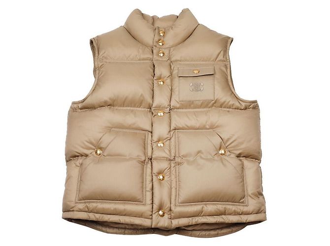Céline Chaleco acolchado de cuello alto con parche de logo y botones a presión - vista 3