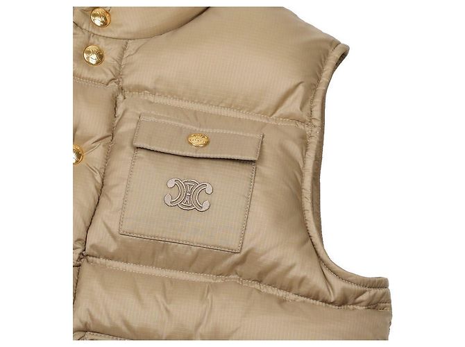 Céline Chaleco acolchado de cuello alto con parche de logo y botones a presión - vista 7
