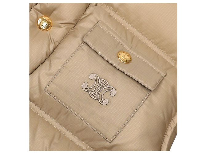 Céline Chaleco acolchado de cuello alto con parche de logo y botones a presión - vista 9