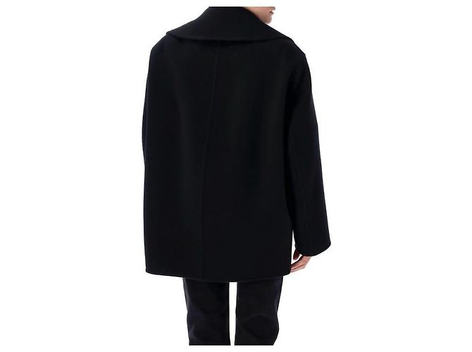 Saint Laurent Abrigo de lana de doble botonadura Negro - vista 5
