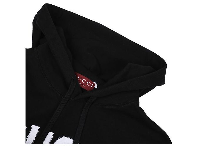 Gucci Hoodie aus Baumwolljersey mit bestickten Details Schwarz - Ansicht 6