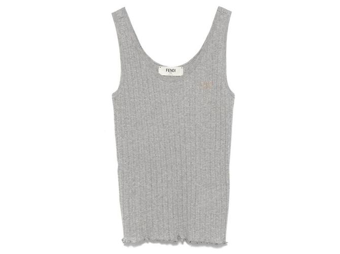 Fendi Top de Jersey Azul Claro - vista 4