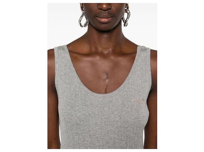 Fendi Top de Jersey Azul Claro - vista 5