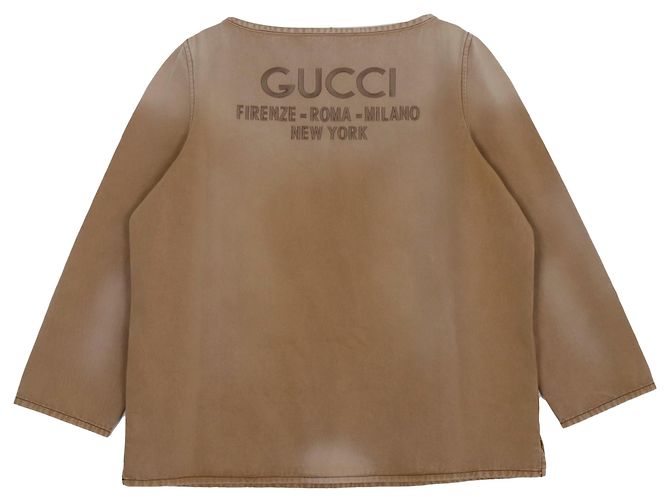 Gucci Tamaño largo sin mangas bordado con logo marrón - vista 2