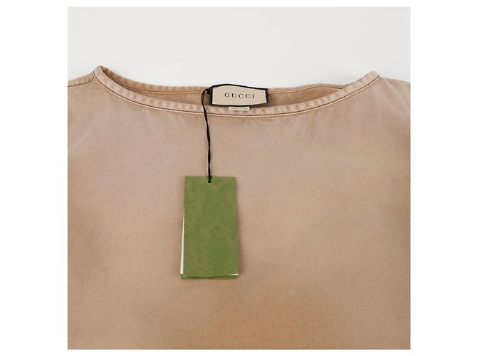 Gucci Tamaño largo sin mangas bordado con logo marrón - vista 3