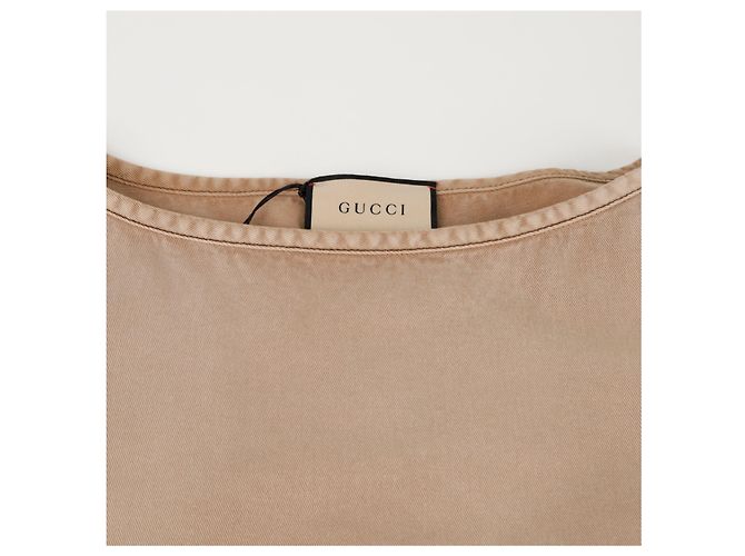 Gucci Tamaño largo sin mangas bordado con logo marrón - vista 4