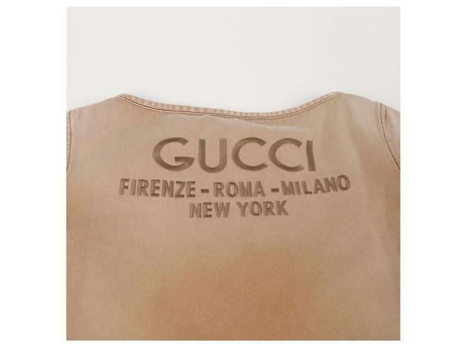 Gucci Tamaño largo sin mangas bordado con logo marrón - vista 8