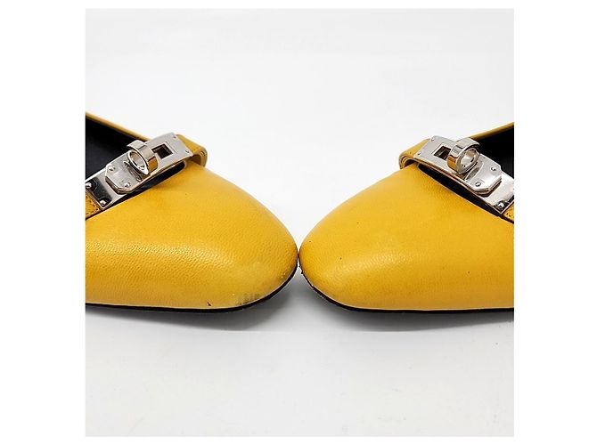 Scarpe flat Hermès Bilbao Giallo - vista 2