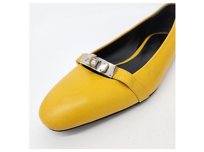 Scarpe flat Hermès Bilbao Giallo - vista 5