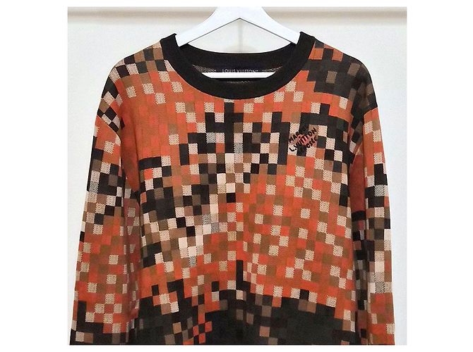 Louis Vuitton Jacquard Cotton Pullover Knit Orange - view 4