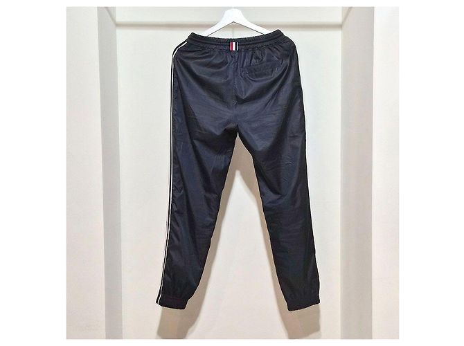 Thom Browne Pantaloni da jogging con strisce RWB in ripstop Blu - vista 3