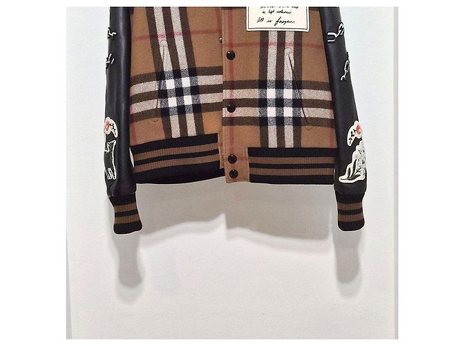 Burberry Appliqué Technical Bomber Jacket Brown - view 5