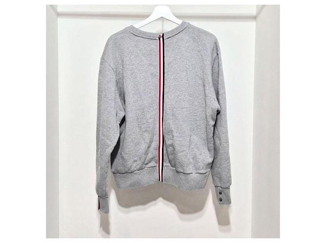 Thom Browne Felpa Classic Loopback Stripe Marrone - vista 3