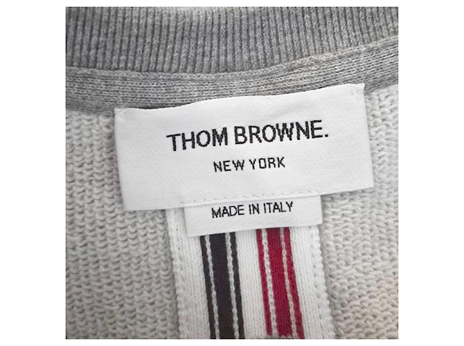 Thom Browne Felpa Classic Loopback Stripe Marrone - vista 6