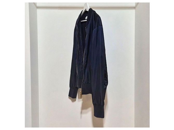 Thom Browne Centerback Stripe Ripstop Bomber Jacket Blue - view 2