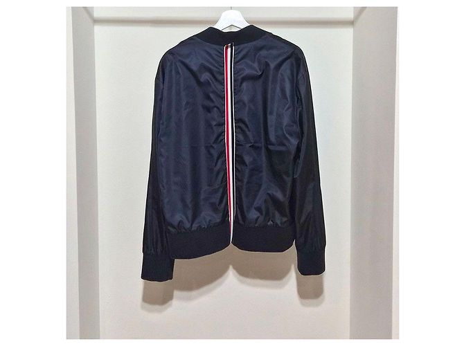 Thom Browne Centerback Stripe Ripstop Bomber Jacket Blue - view 3