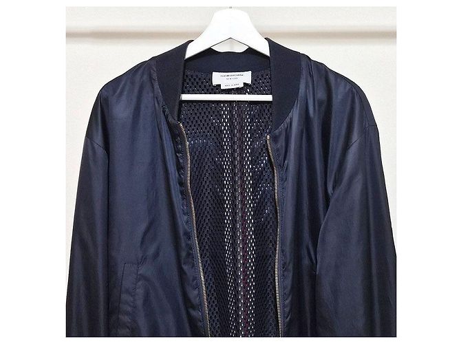 Thom Browne Centerback Stripe Ripstop Bomber Jacket Blue - view 4