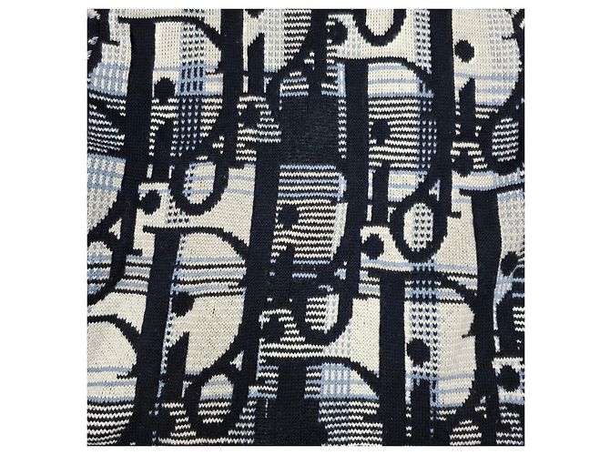 Dior Strickpullover mit hohem Kragen im schrägen Karomuster Mehrfarben - Ansicht 3