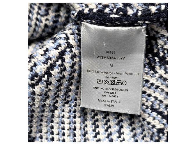 Dior Strickpullover mit hohem Kragen im schrägen Karomuster Mehrfarben - Ansicht 5