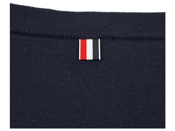 Thom Browne Doppelseitiger Wollstrickrock Bars Blau - Ansicht 4