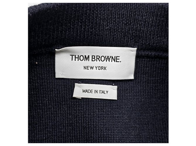 Thom Browne Doppelseitiger Wollstrickrock Bars Blau - Ansicht 5