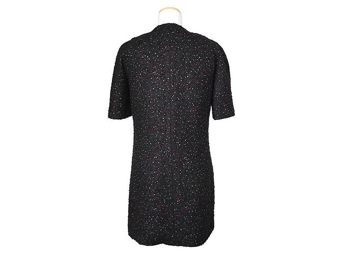 Chanel Tweedjacke mit mehrfarbigen Perlen Schwarz - Ansicht 2