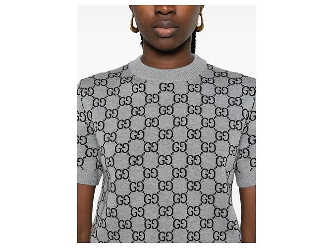 Gucci Reversibles GG-Woll-Jacquard-Top Braun - Ansicht 5