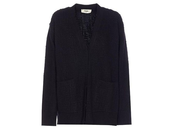 Fendi Kaschmir-Woll-Cardigan Schwarz - Ansicht 4