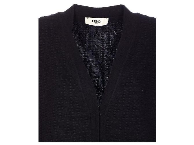 Fendi Kaschmir-Woll-Cardigan Schwarz - Ansicht 6