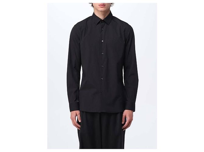 Burberry Camicia in cotone elasticizzato ricamata Nero - vista 4