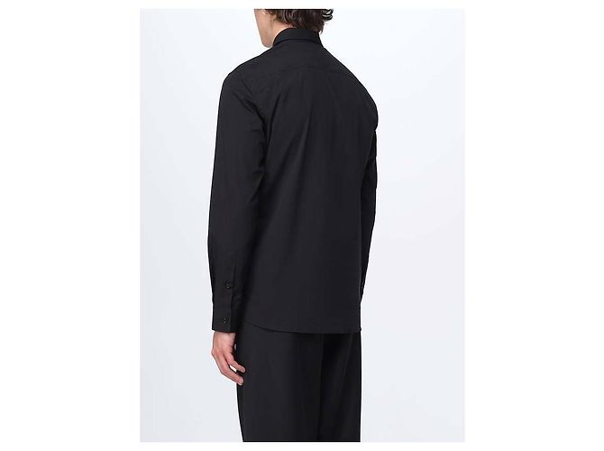 Burberry Camicia in cotone elasticizzato ricamata Nero - vista 6