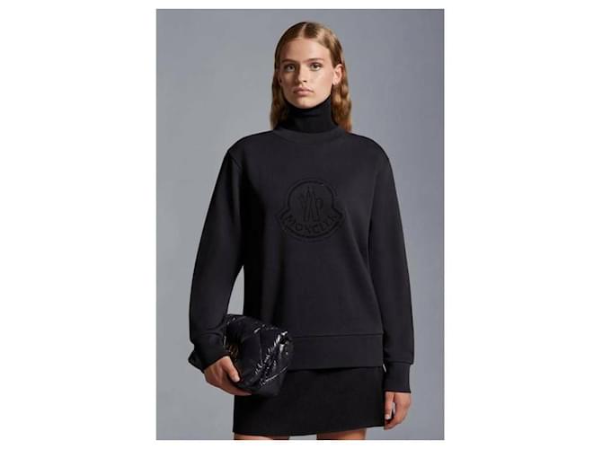 Moncler Baumwoll-Sweatshirt mit Kristall-Logo Schwarz - Ansicht 5