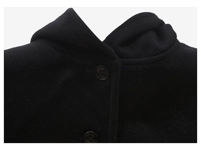 Burberry Cappa A-line in lana a quadri con cappuccio per bambini nera Nero - vista 2