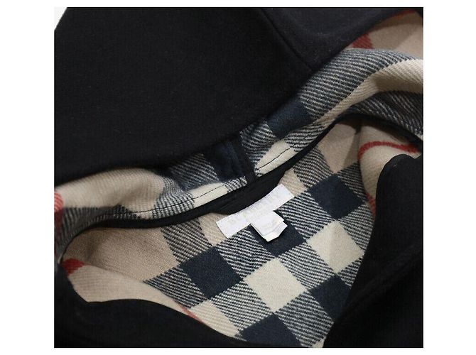 Burberry Cappa A-line in lana a quadri con cappuccio per bambini nera Nero - vista 5